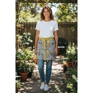 Handmade reversible cotton apron egg apron farmhouse bird print